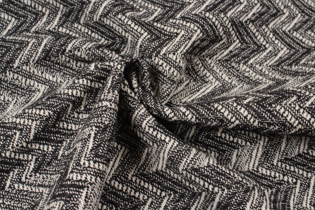 Cotton Chevron Black-Fabric-FabricSight