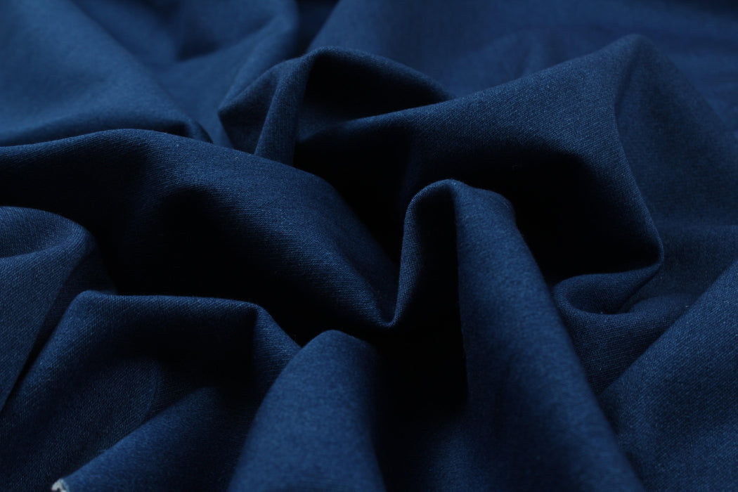 Cotton Denim Knit Fabric - Stretch - Blue (1 Meter Remnant)-Remnant-FabricSight