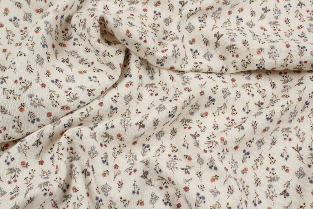 Cotton Double Gauze - Botanical Print-Fabric-FabricSight