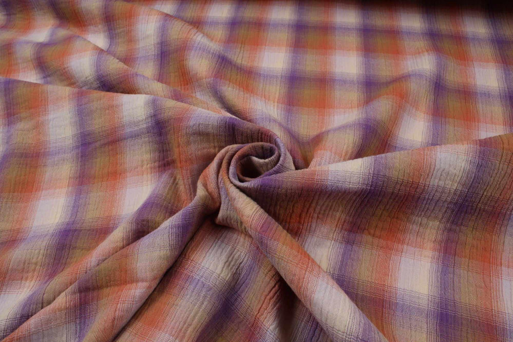 Cotton Double Muslin - Fancy Checks and Stripes Prints - 4 Variants-Fabric-FabricSight