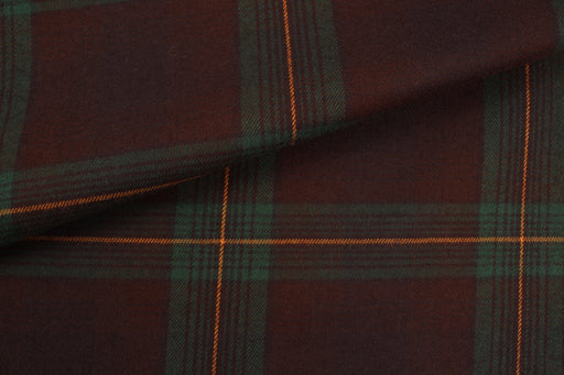 Cotton Flannel Shirting - Brown / Green Checks-Fabric-FabricSight