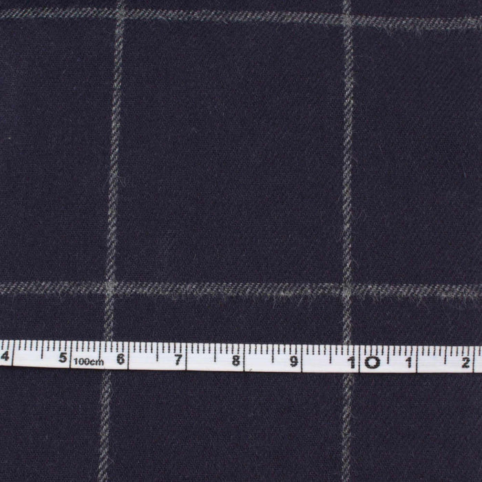 Cotton Flannel Windowpane - Grey-Fabric-FabricSight