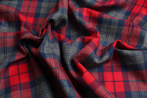 Cotton Flannel for Shirts - Tartan - Remnant-Remnant-FabricSight