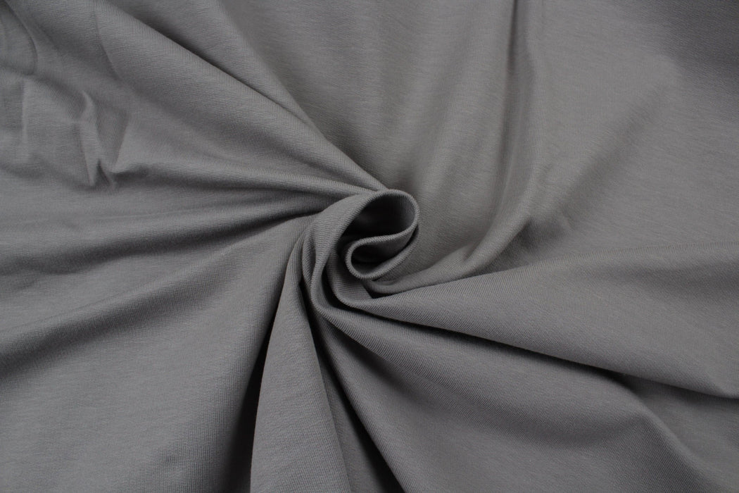 Cotton French Terry - Stretch - Grey (Remnant)-Remnant-FabricSight