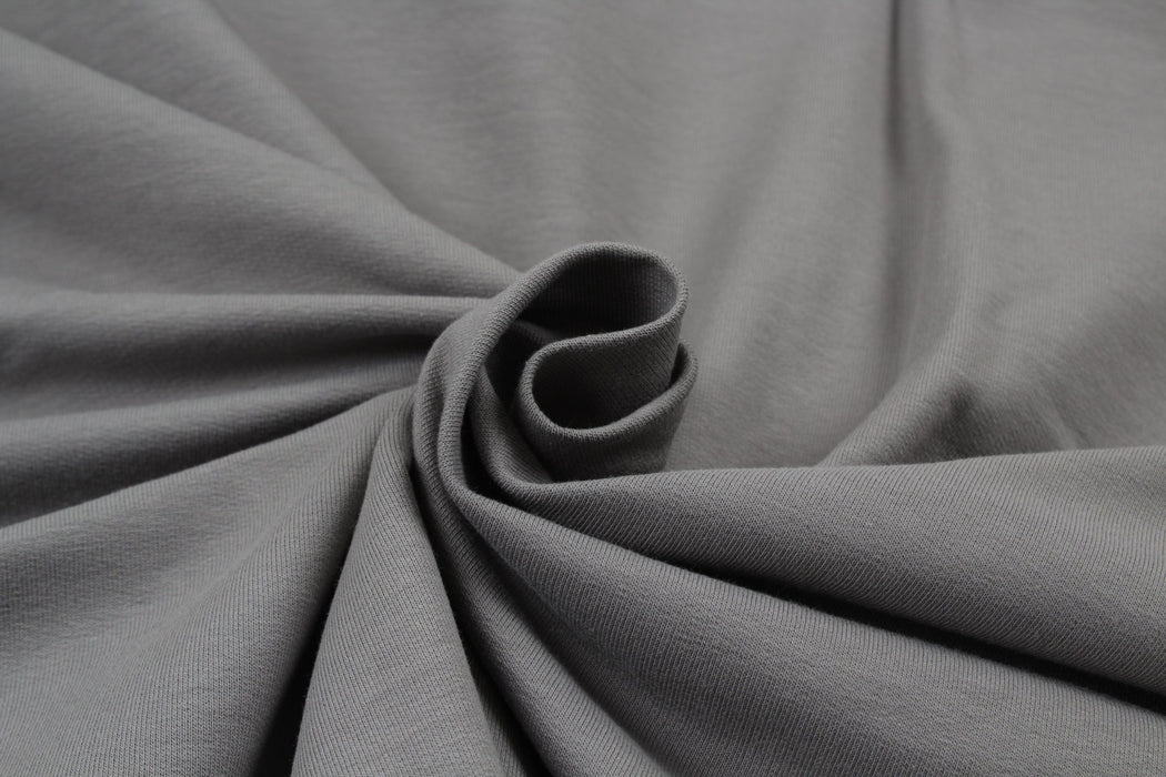 Cotton French Terry - Stretch - Grey (Remnant)-Remnant-FabricSight