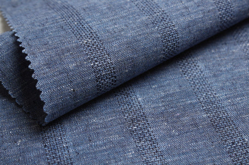 Cotton Linen Barré Dobby Stripe – European Flax – Yarn Dyed-Fabric-FabricSight