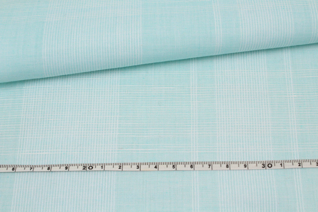 Cotton Linen Checks Shirting-Fabric-FabricSight