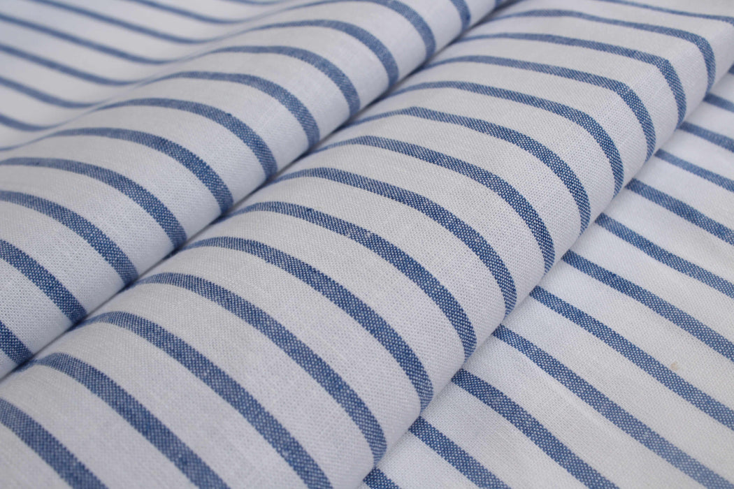 Cotton Linen Fabric for Summer - Stripes - (Remnant)-Remnant-FabricSight