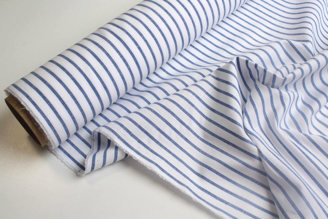 Cotton Linen Fabric for Summer - Stripes - (Remnant)-Remnant-FabricSight