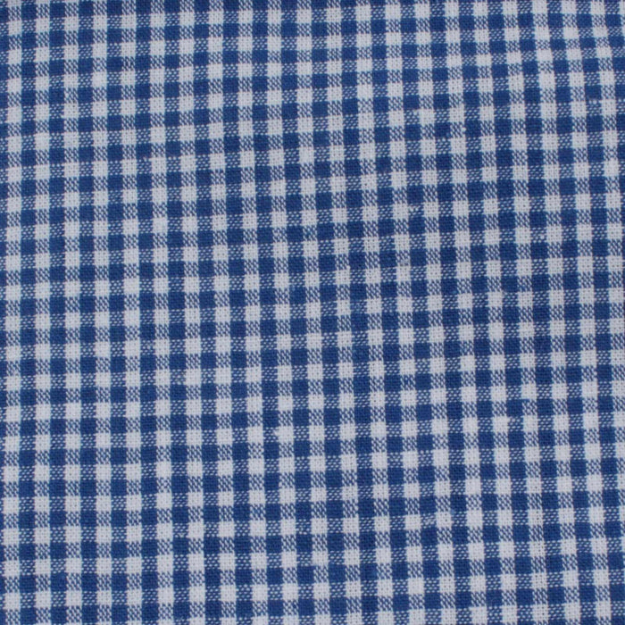 Cotton Linen Fabric for Summer - Vichy Checks and Stripes (Blue)-Fabric-FabricSight