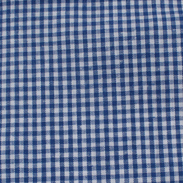 Cotton Linen Fabric for Summer - Vichy Checks and Stripes (Blue)-Fabric-FabricSight