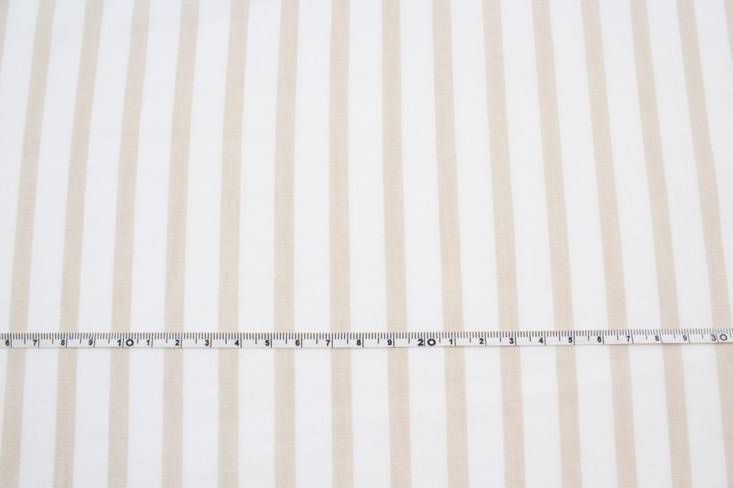 Cotton Linen Stripes for Summer - Beige-Fabric-FabricSight