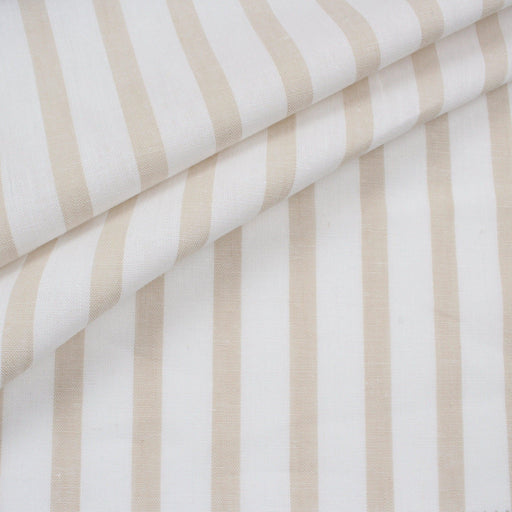 Cotton Linen Stripes for Summer - Beige-Fabric-FabricSight