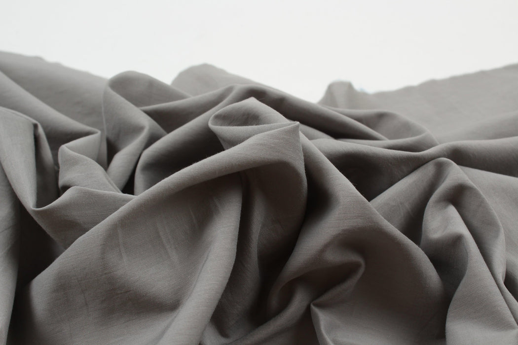 Cotton Polyester Shiny Poplin - Grey-Fabric-FabricSight