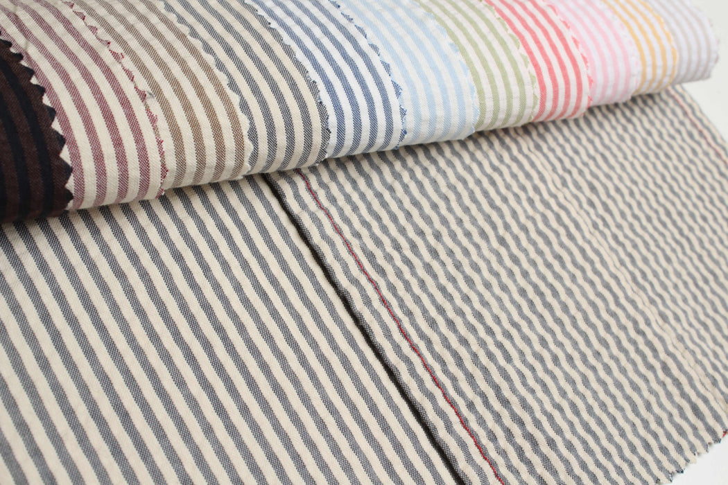 swatch-Cotton Seersucker – Candy Stripes for Trousers-Fabric-FabricSight