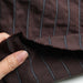 Cotton Seersucker – Wide Pinstripe for Trousers - Brown Remnant-Remnant-FabricSight