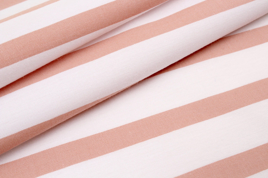 Cotton Shirting - Beige Stripes-Fabric-FabricSight