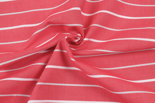 Cotton Shirting - Red & White Stripes-Fabric-FabricSight