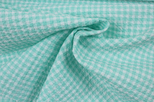 Cotton Stretch Seersucker - Vichy Checks - 6 Colors Available-Fabric-FabricSight