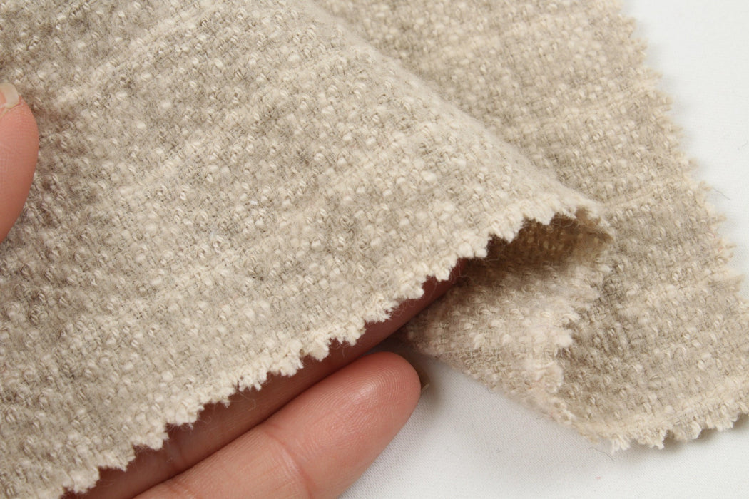 Cotton Stretch Tweed - Beige-Fabric-FabricSight