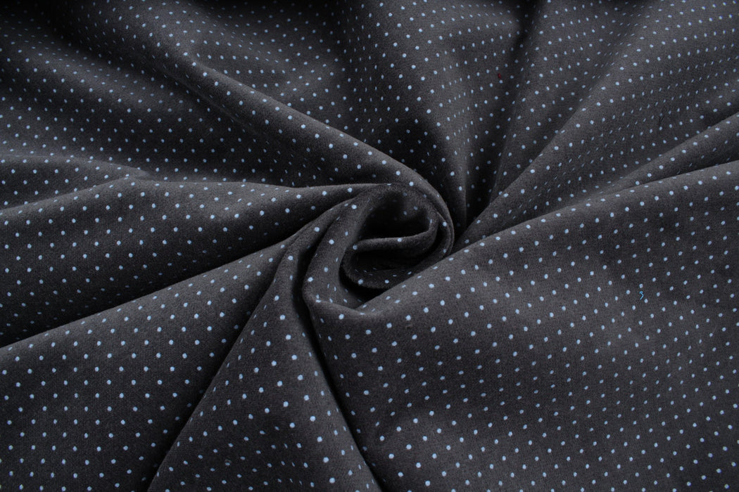 Cotton Stretch Woven Velvet - Dots Print-Fabric-FabricSight