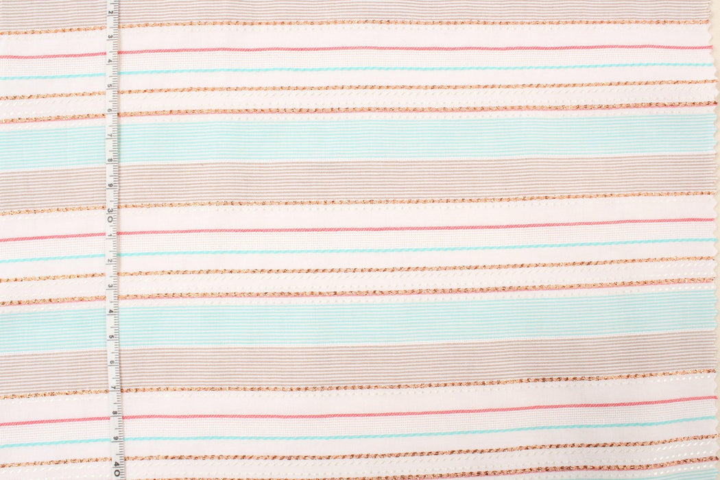 Cotton Stripes - Copper Lurex-Fabric-FabricSight