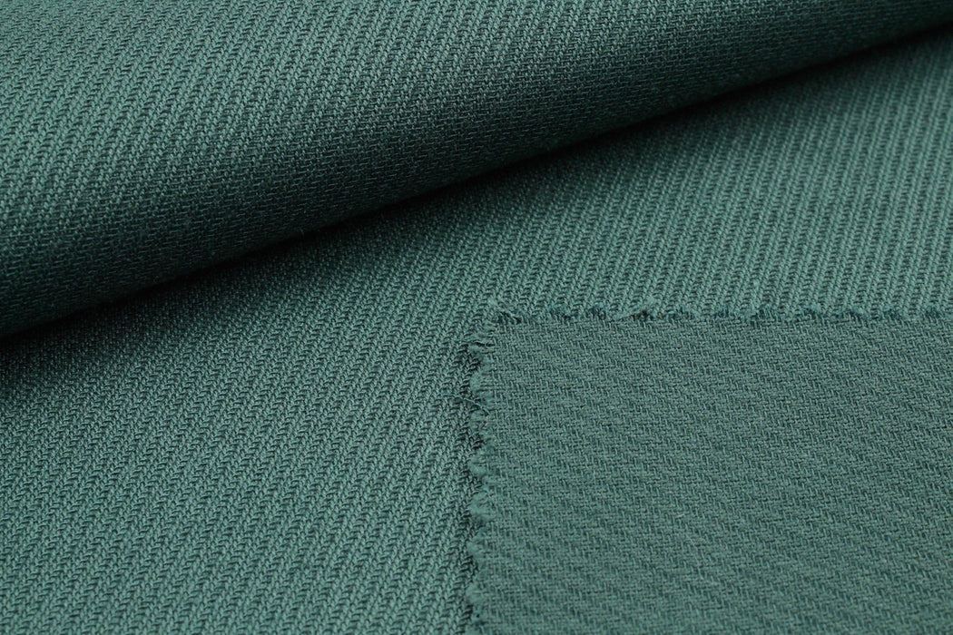 Cotton Viscose Double Twill - Green-Fabric-FabricSight