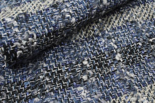 Cotton Viscose Jacquard Tweed - Checks - KAISA-Fabric-FabricSight