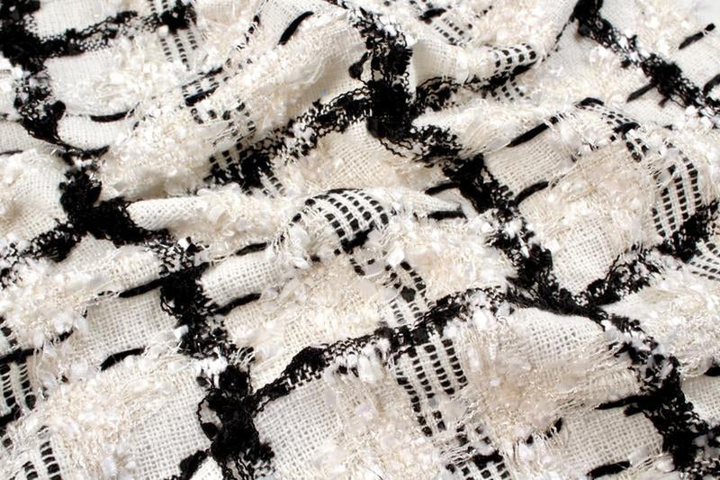 Cotton Viscose Jacquard Tweed - Checks - OTELO-Fabric-FabricSight