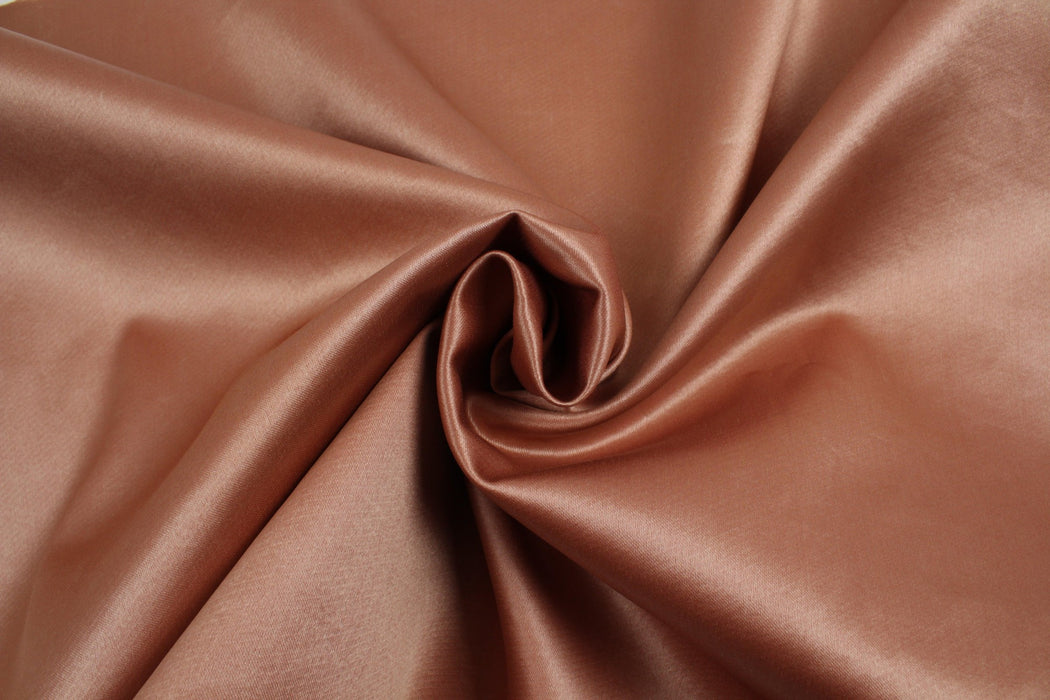 Cotton Viscose Satin - Golden Pink-Fabric-FabricSight