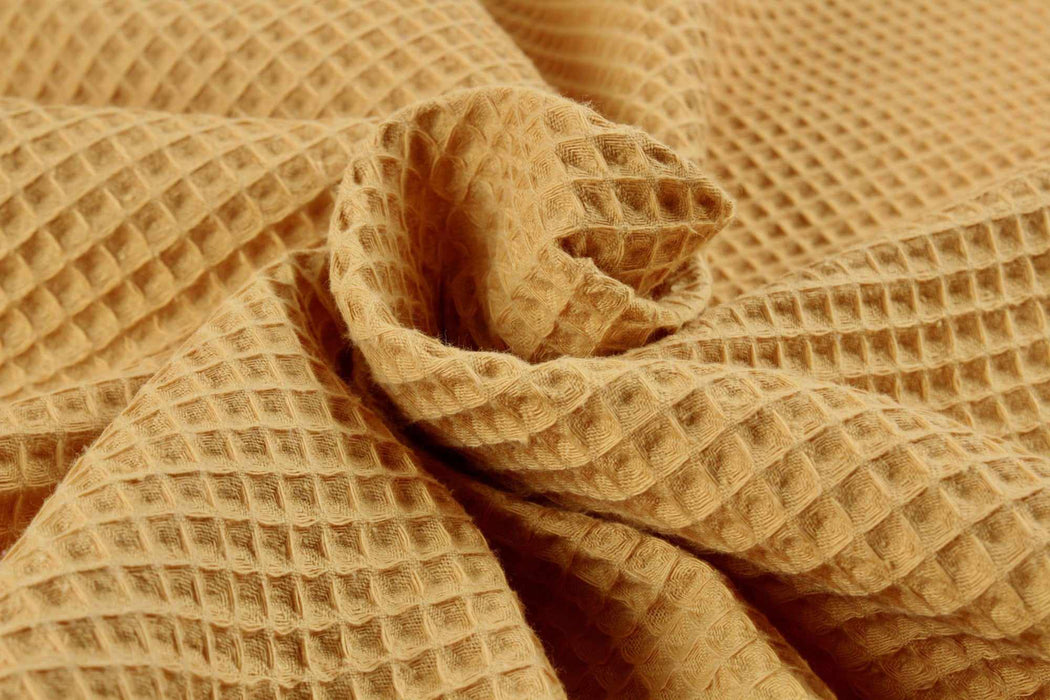 Cotton Waffle - 18 Colors Available - Beige-Roll-FabricSight