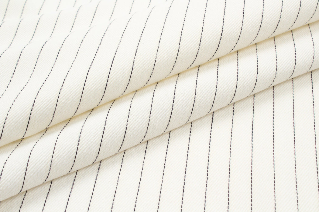Cotton and Ecovero Viscose Twill for Bottoms and Jackets - Diplomatic Stripes-Fabric-FabricSight