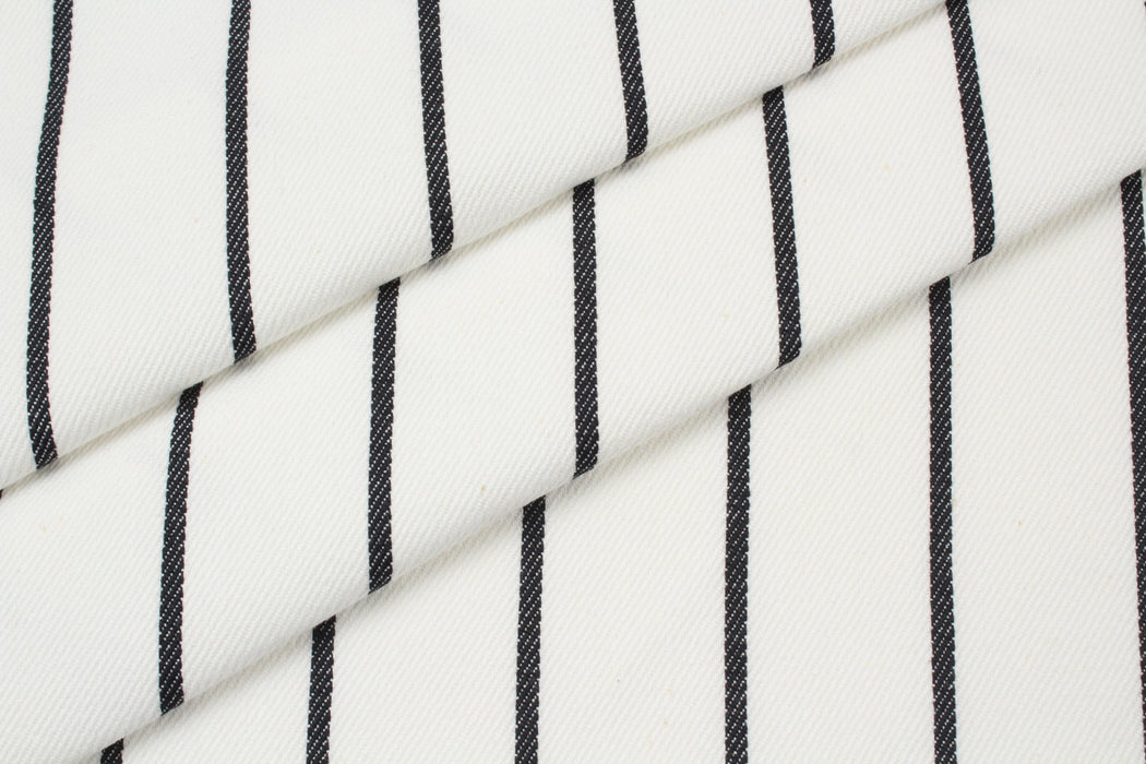 Cotton and Ecovero Viscose Twill for Bottoms and Jackets - Stripes-Fabric-FabricSight