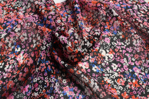 swatch-Crinkled Silk Chiffon - Floral Print-Fabric-FabricSight