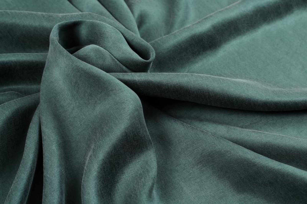 Cupro Viscose Blend Twill, Vegan Certified - AQUA (+40 Colors)-Fabric-FabricSight