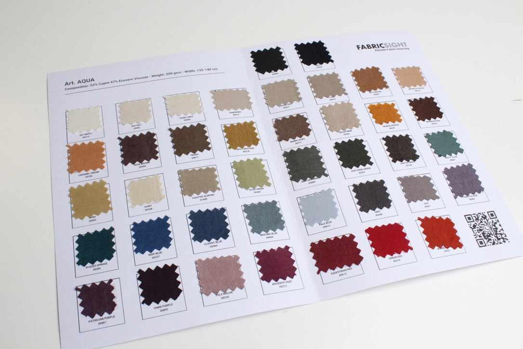 Cupro Viscose Blend Twill, Vegan Certified - AQUA (+40 Colors)-Fabric-FabricSight