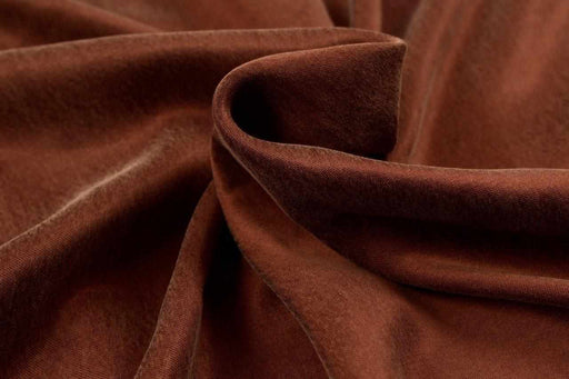 Cupro Viscose Blend Twill, Vegan Certified - Brown Patina (Remnant)-Remnant-FabricSight