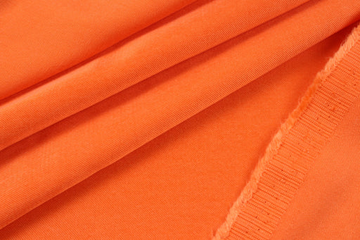 Cupro Viscose Twill, Vegan Certified - Fire Cracker Orange - 16-1452 TPX - Limited Edition-Fabric-FabricSight