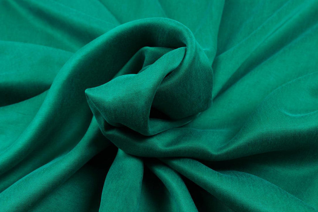Cupro Viscose Twill, Vegan Certified - Jade Green - Limited Edition-Fabric-FabricSight