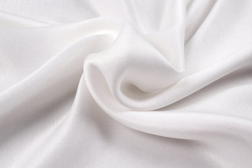 Cupro Viscose Twill, Vegan Certified - Optical White-Fabric-FabricSight