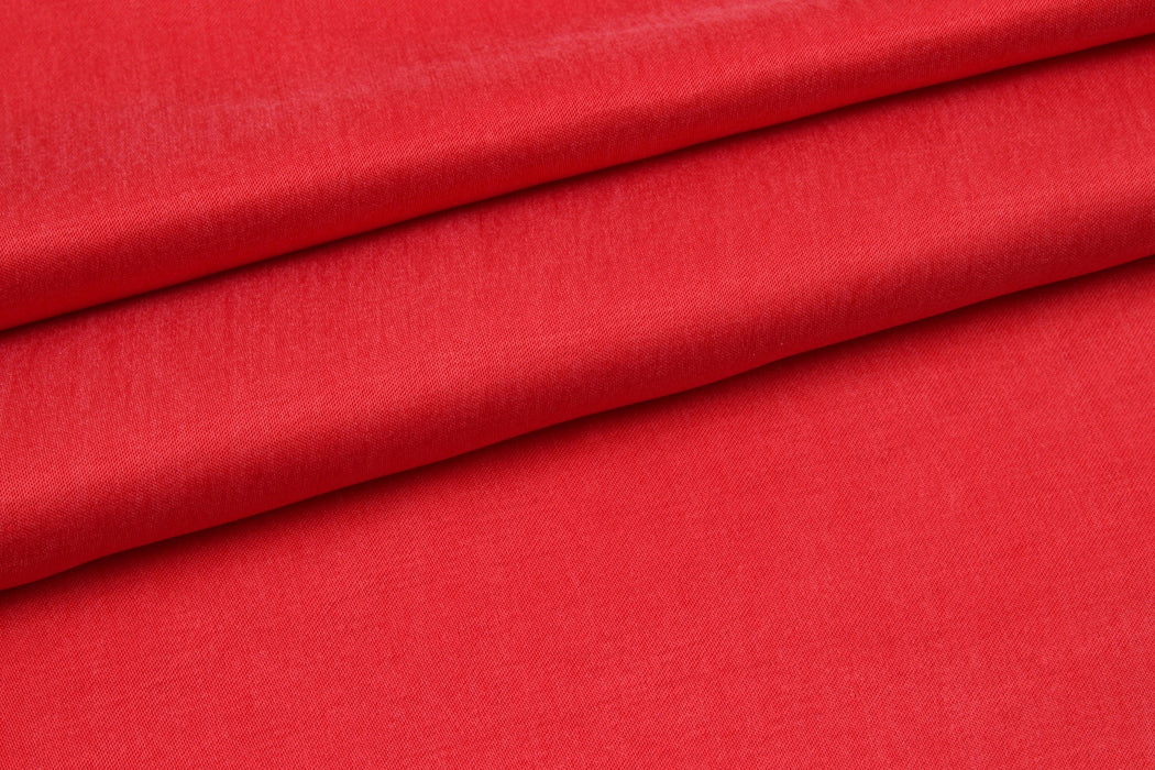 Cupro Viscose Twill, Vegan Certified - Red Limited Edition-Fabric-FabricSight