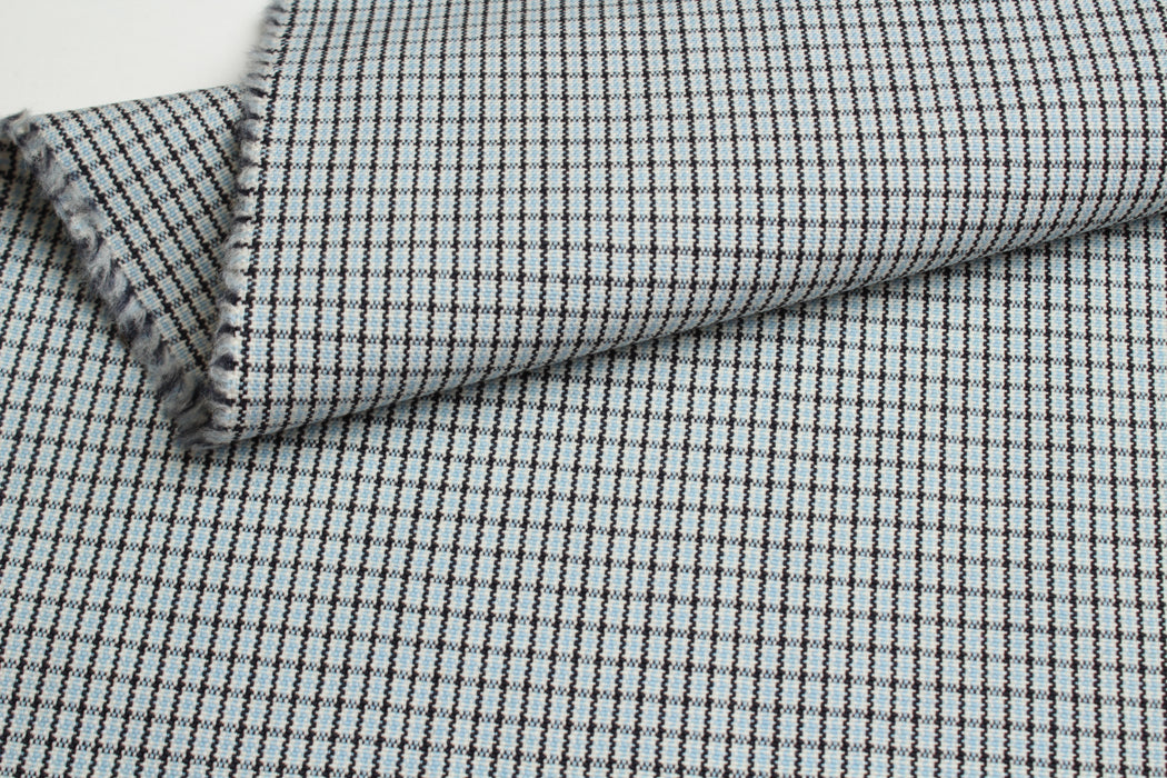 Yarn-Dyed Virgin Wool Small-Check – Italian Designer Deadstock