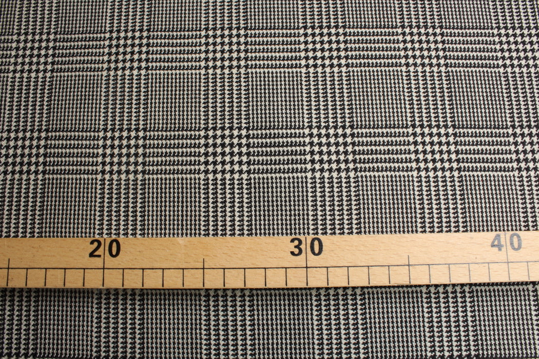Luxury Double-Face Prince of Wales Wool – Structured Pure Wool – Designer Stock
