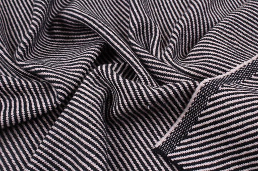 Diagonal Stripes Heavy Recycled Wool - Double Face-Fabric-FabricSight