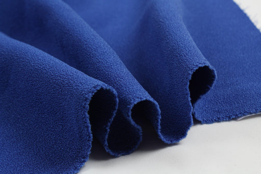 Double Crepe of Polyester and Acetate - Medium-weight - Blue-Fabric-FabricSight
