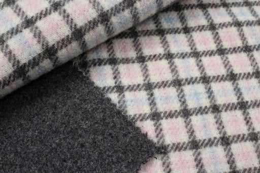 Double Face Heavy Recycled Wool - Checks-Fabric-FabricSight