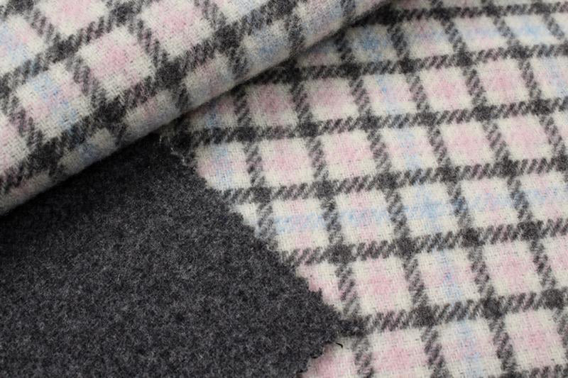 Double Face Heavy Recycled Wool - Checks-Fabric-FabricSight