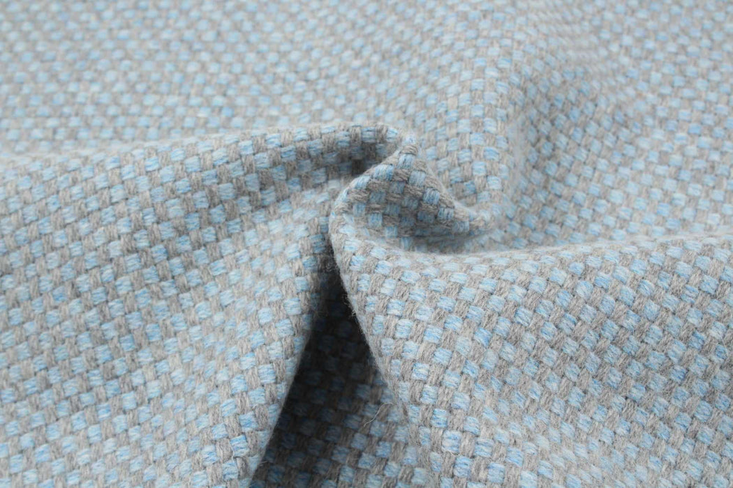 Double Face Recycled Wool - Chess Pattern-Fabric-FabricSight