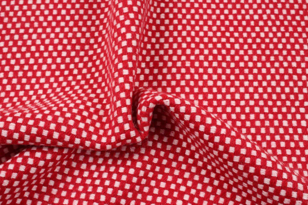 Double Face Recycled Wool - Chess Pattern-Fabric-FabricSight