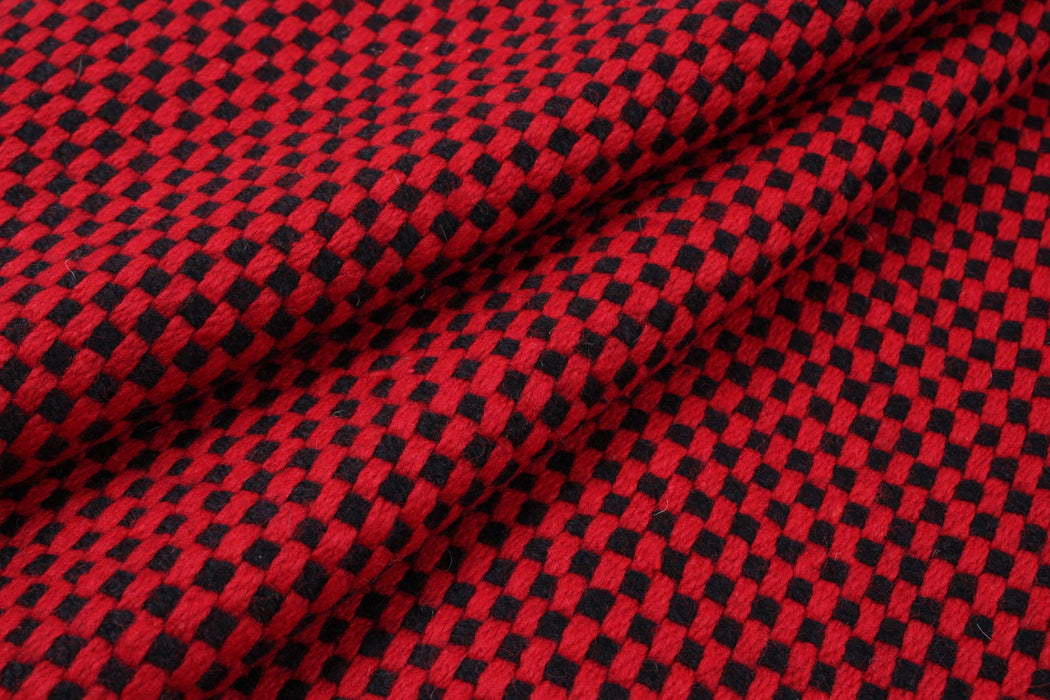Double Face Recycled Wool - Chess Pattern-Fabric-FabricSight